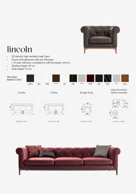 Lincoln bordó kanapé