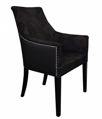 Viktória fekete bársony karfás szék